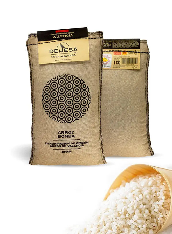 arroz variedad Bomba 1kg Dehesa de la Albufera detalle