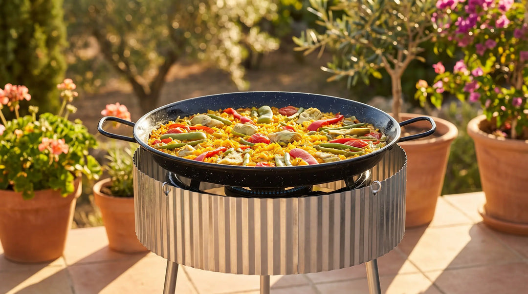 Cómo cocinar paella al aire libre: Paravientos, trípodes y seguridad