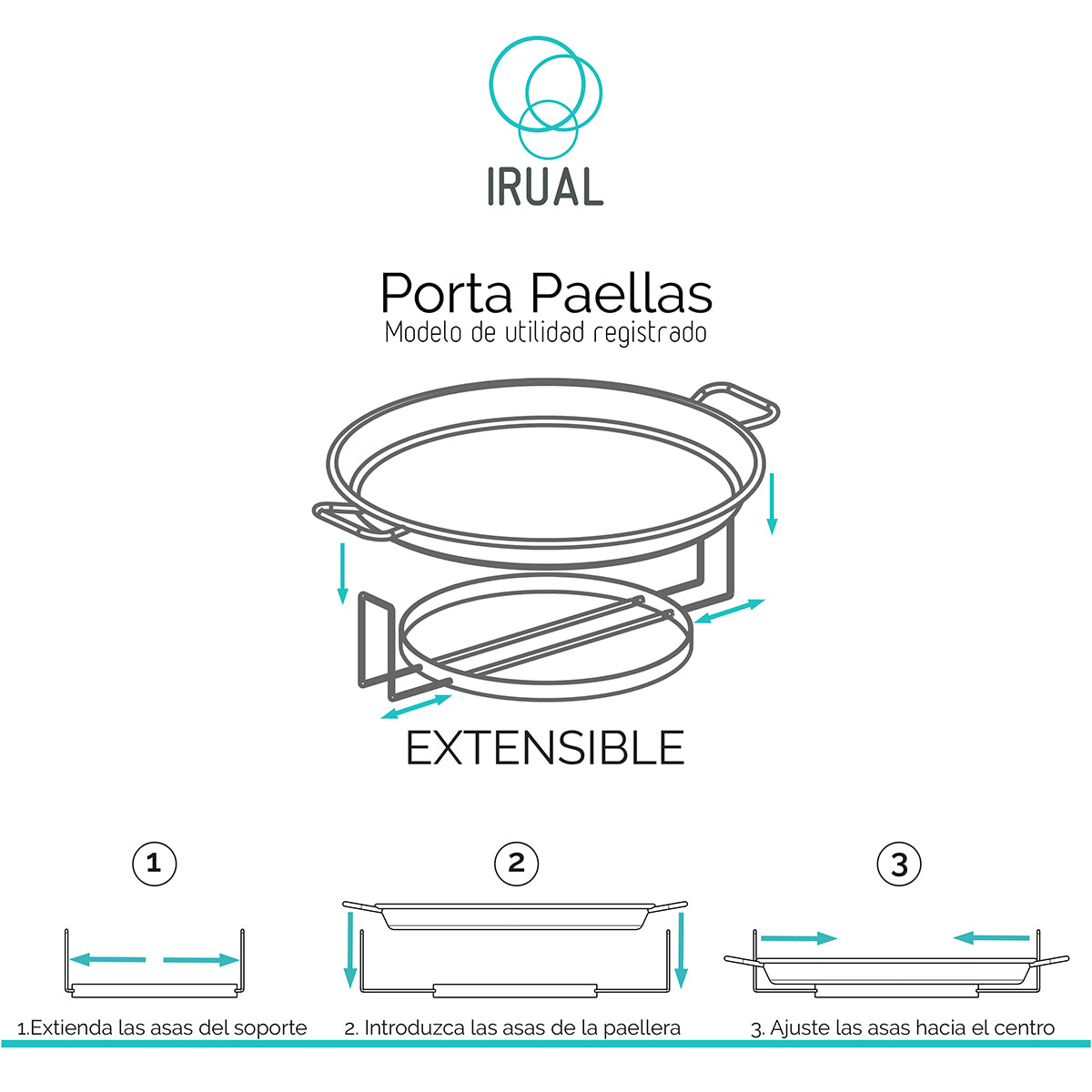manual porta paella profesional Irual