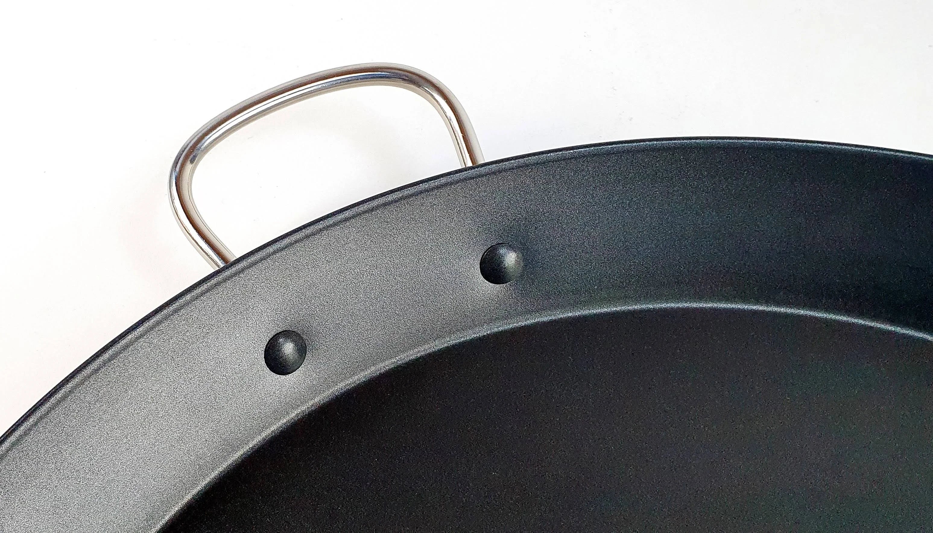 Paella inox antiadherente 50cm inducción detalle asa